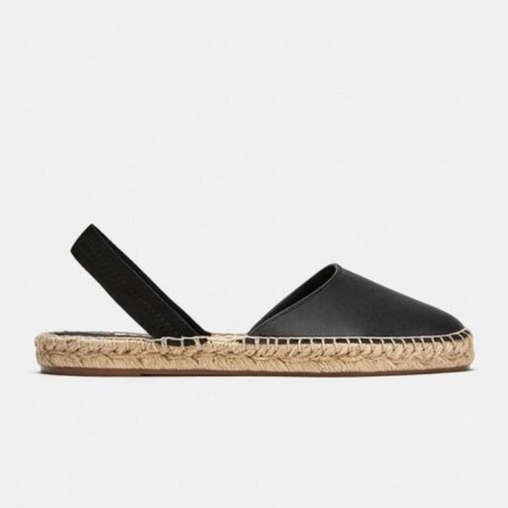 Zara Black Sling Back Espadrille